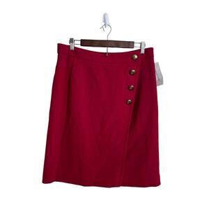 Gerald Darel  Pencil Skirt Wrap Over Asymmetric Buttons Woman 42/Large NWT